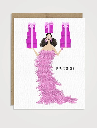 Festive Feathers Birthday Greeting Card