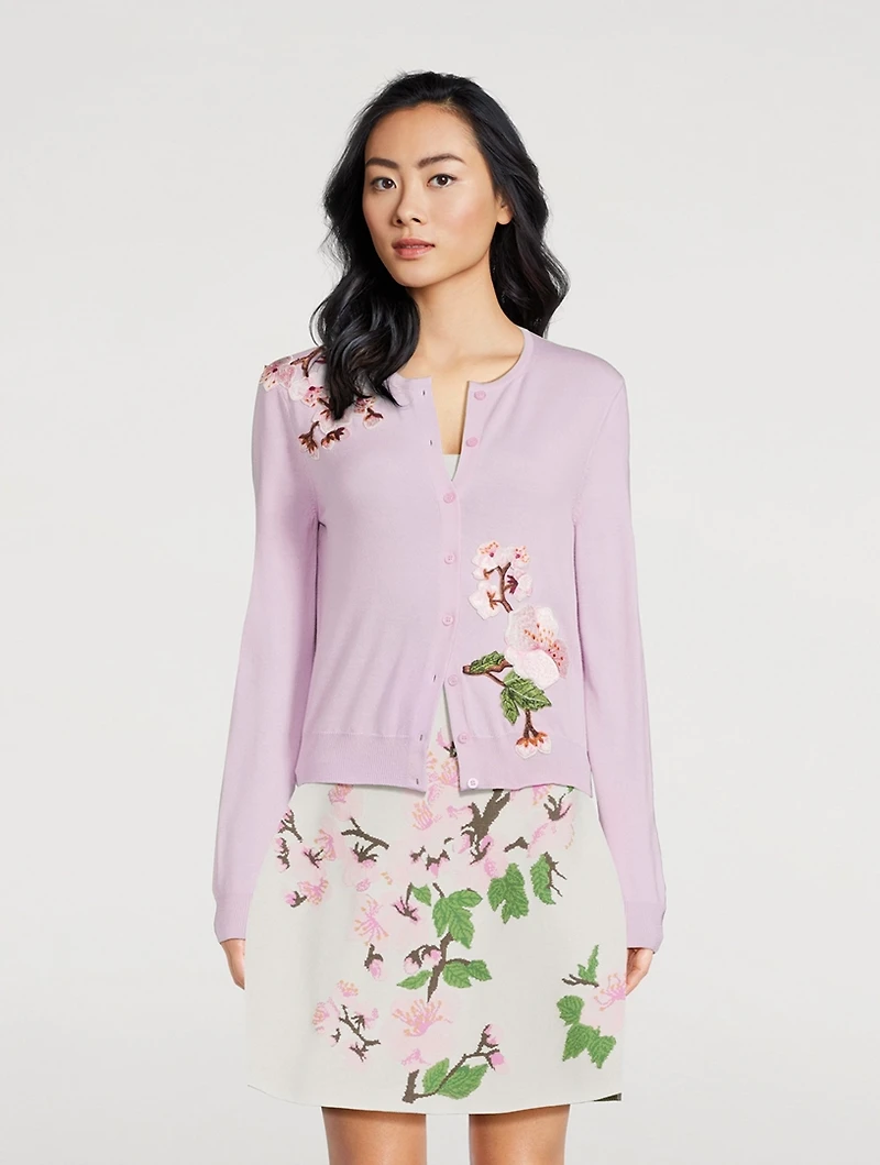 Cherry Blossom Threadwork Cardigan