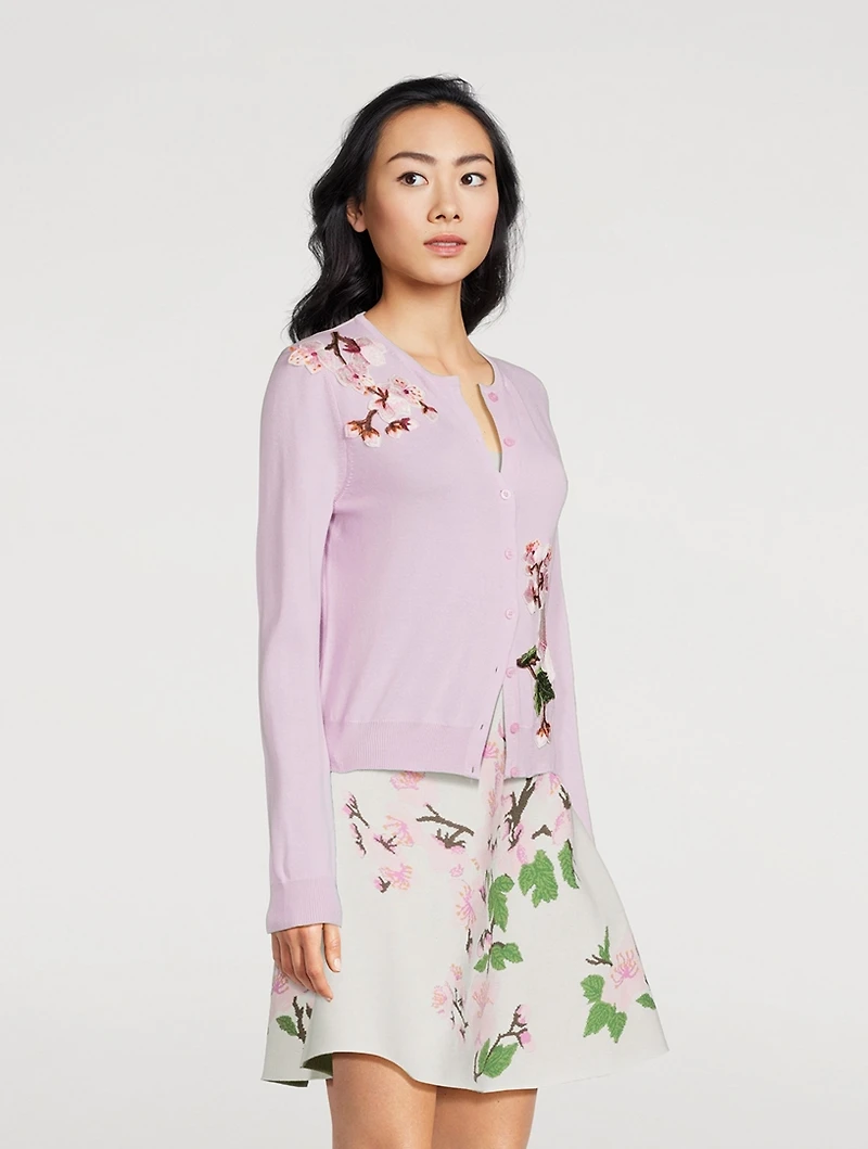 Cherry Blossom Threadwork Cardigan