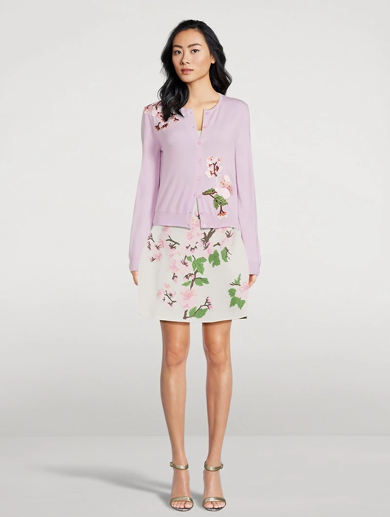 Cherry Blossom Threadwork Cardigan