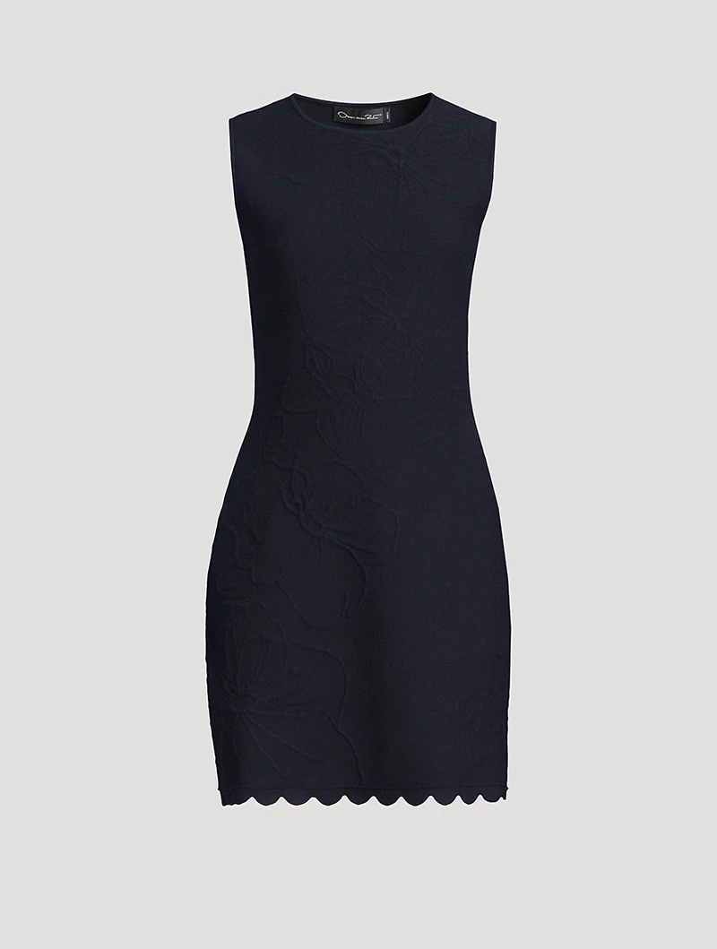 Cherry Blossoms-Embossed Mini Dress