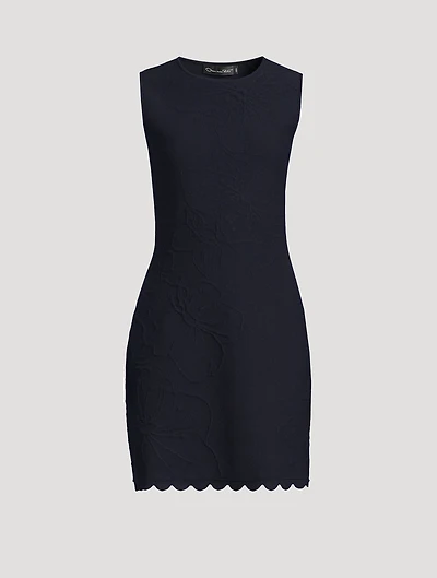 Cherry Blossoms-Embossed Mini Dress