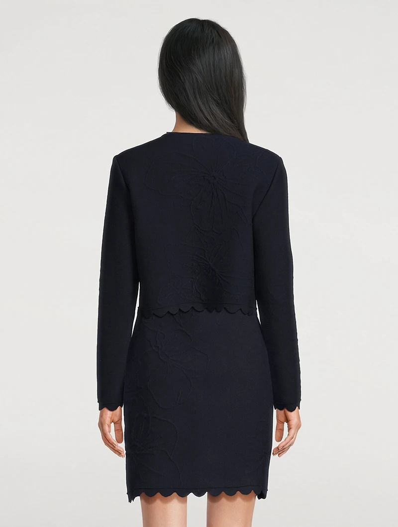 Cherry Blossoms-Embossed Cardigan