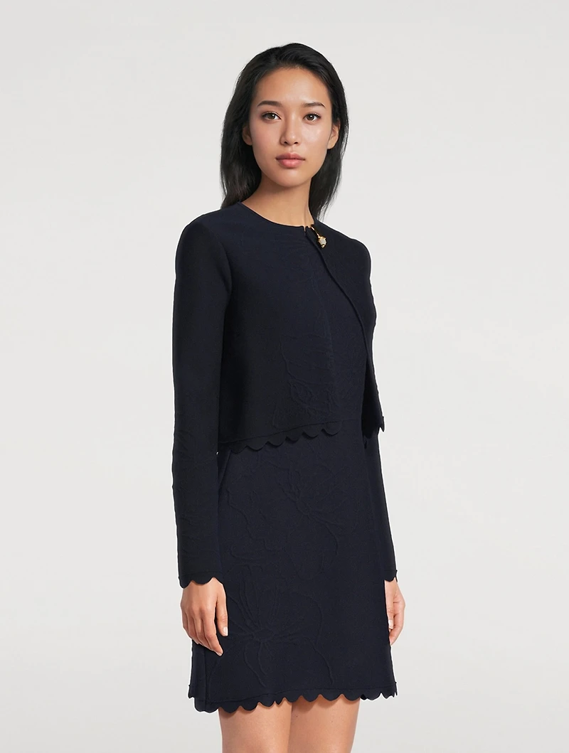 Cherry Blossoms-Embossed Cardigan