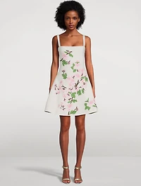 Cherry Blossom Jacquard Mini Dress