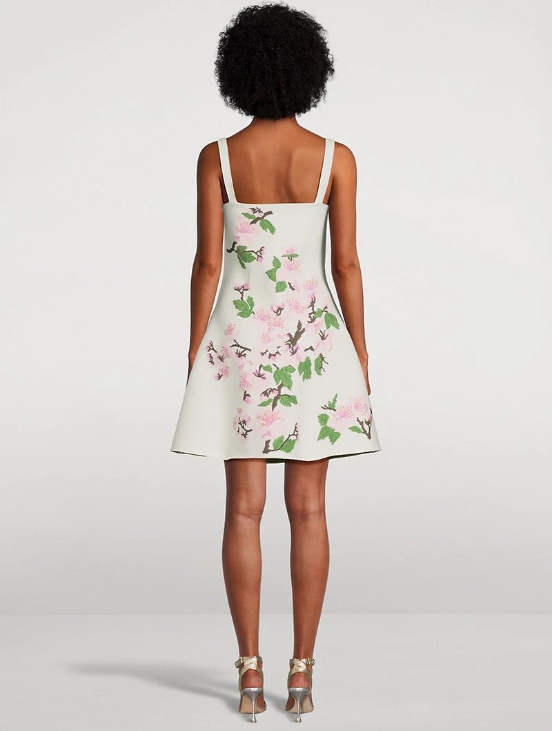 Cherry Blossom Jacquard Mini Dress