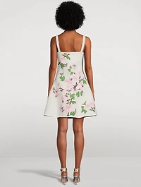 Cherry Blossom Jacquard Mini Dress