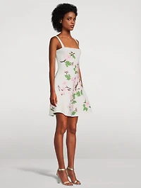 Cherry Blossom Jacquard Mini Dress