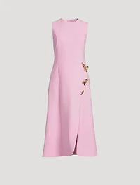 Butterfly-Embellished Midi Dress