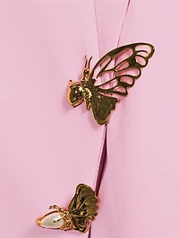 Butterfly-Embellished Midi Dress