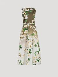 Ombré Midi Dress Cherry Blossom Print