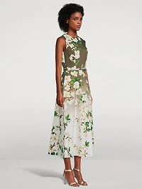 Ombré Midi Dress Cherry Blossom Print