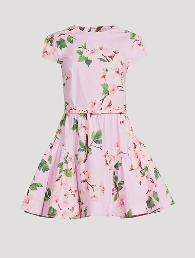 Poplin Mini Dress Cherry Blossom Print