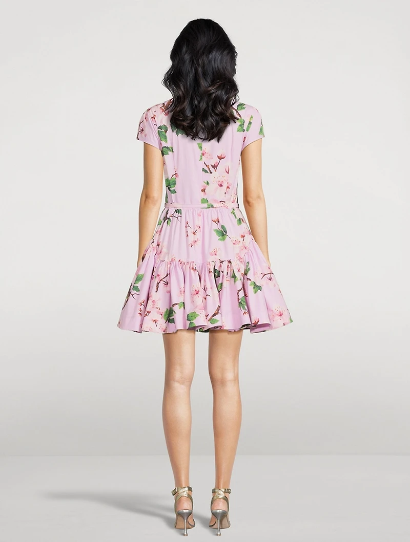 Poplin Mini Dress Cherry Blossom Print