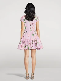 Poplin Mini Dress Cherry Blossom Print