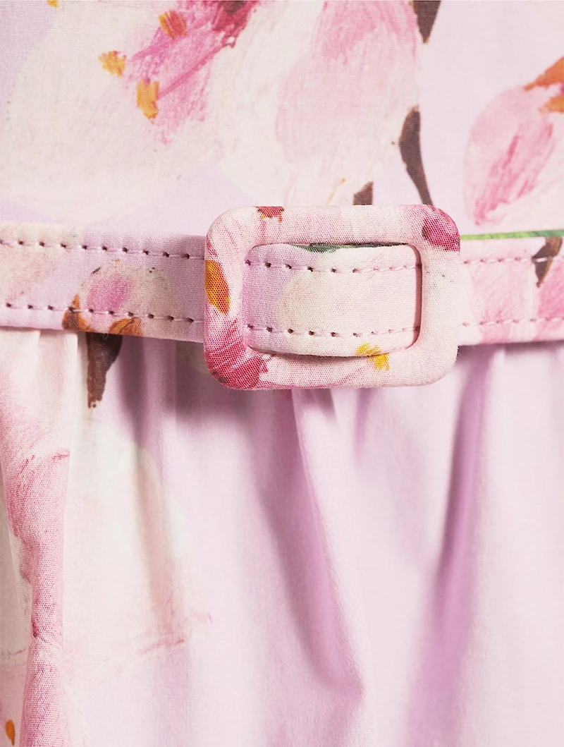 Poplin Mini Dress Cherry Blossom Print