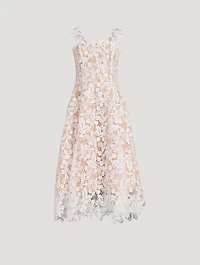 Cherry Guipure Lace Midi Dress