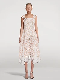 Cherry Guipure Lace Midi Dress