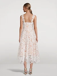 Cherry Guipure Lace Midi Dress