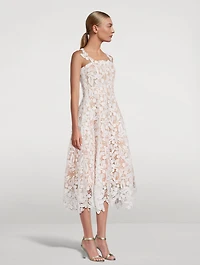 Cherry Guipure Lace Midi Dress