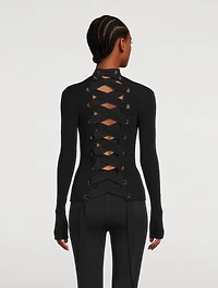 Lace-Up Sweater