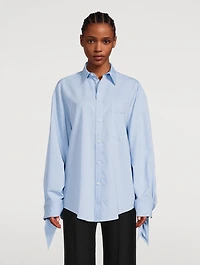 Tie-Cuff Shirt Stripe Print