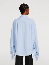 Tie-Cuff Shirt Stripe Print