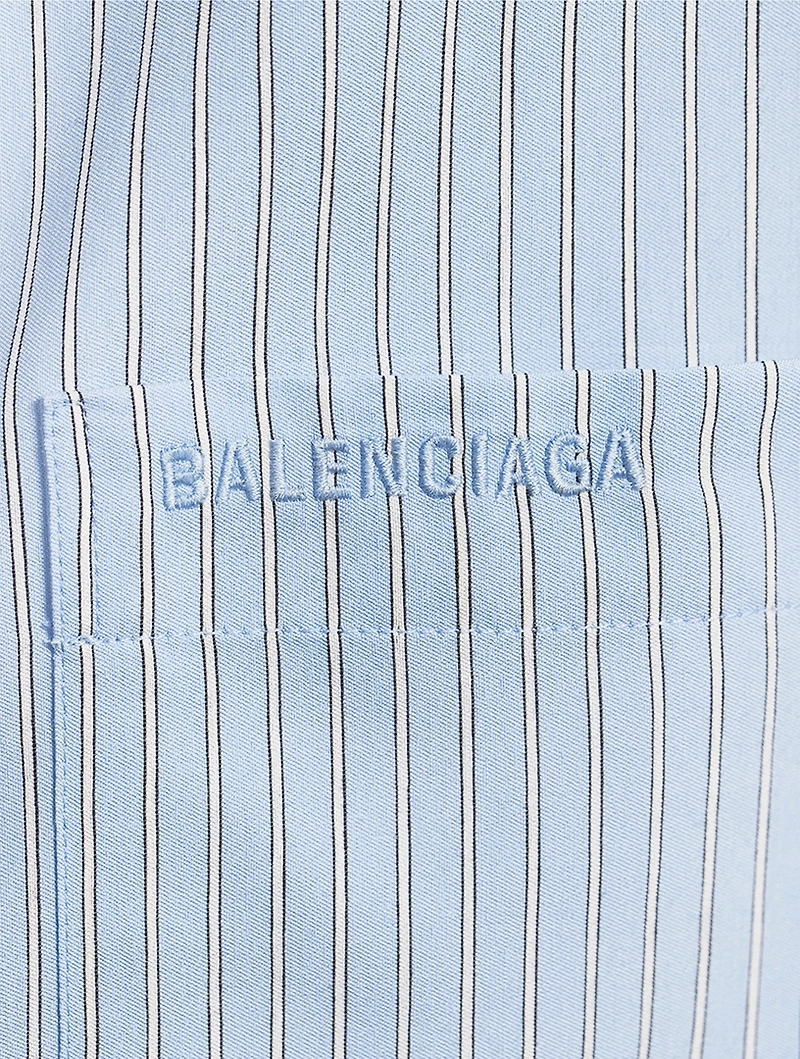 Tie-Cuff Shirt Stripe Print