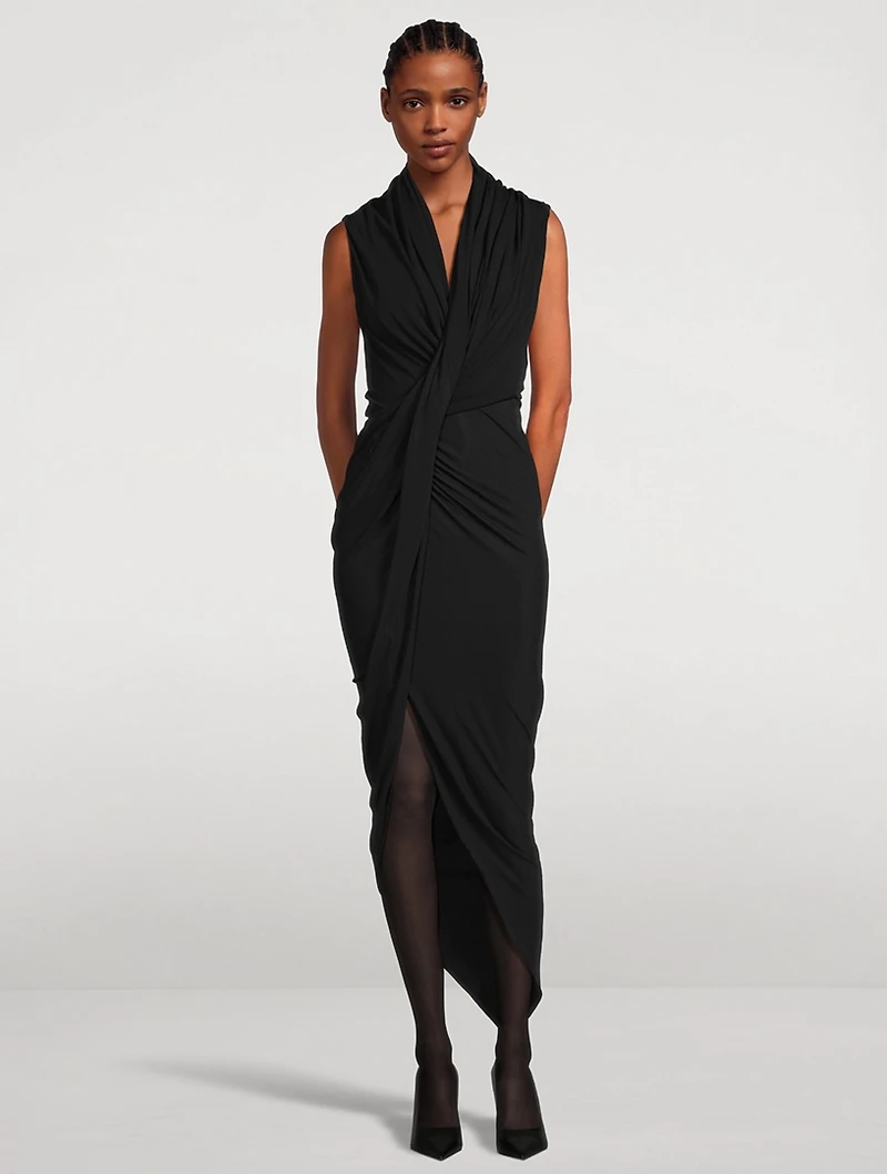 Draped Crêpe Jersey Dress