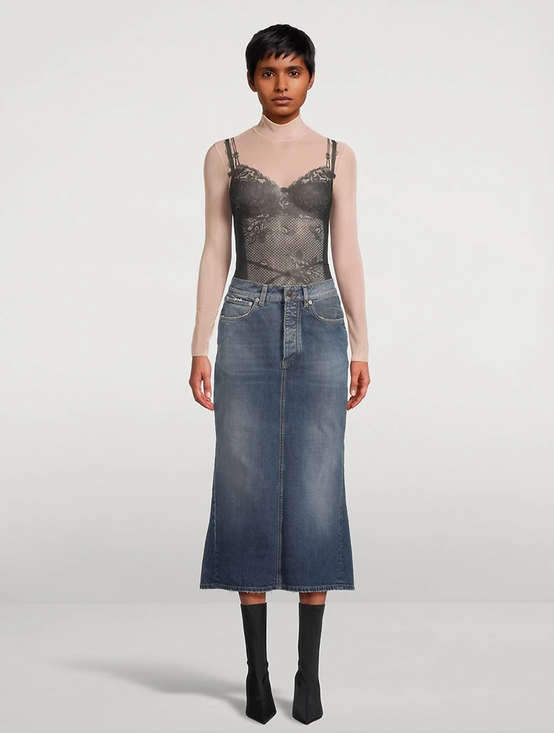 Denim Midi Skirt