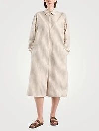 Chihiro Cotton Shirt Dress Stripe Print