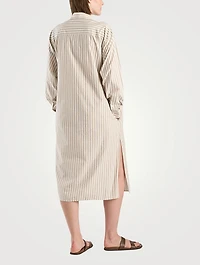 Chihiro Cotton Shirt Dress Stripe Print