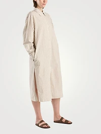 Chihiro Cotton Shirt Dress Stripe Print
