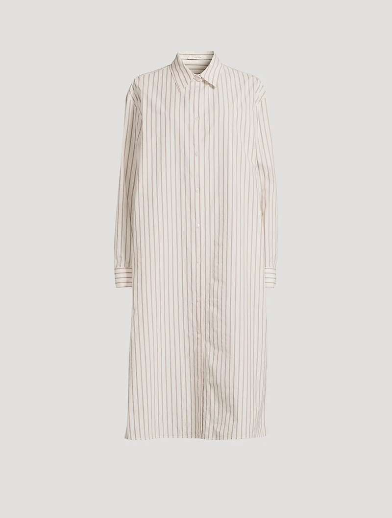 Chihiro Cotton Shirt Dress Stripe Print