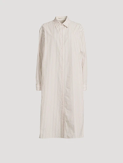 Chihiro Cotton Shirt Dress Stripe Print