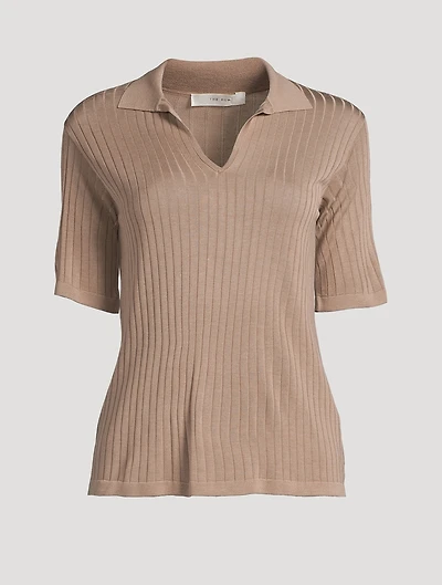 Kaiomi Silk-Blend Polo Top