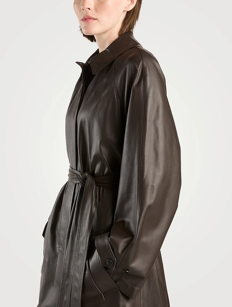 Ryota Leather Trench Coat
