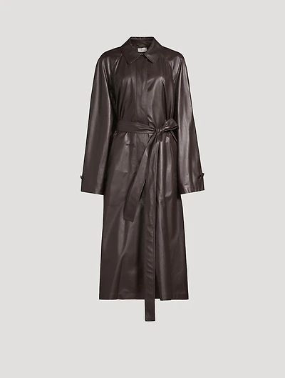 Ryota Leather Trench Coat
