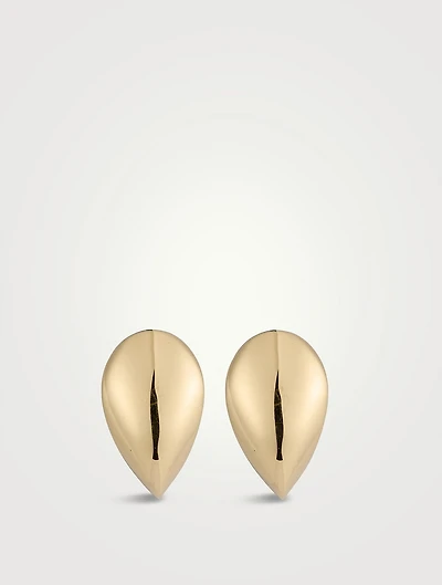 18K Gold Curved Claw Stud Earrings