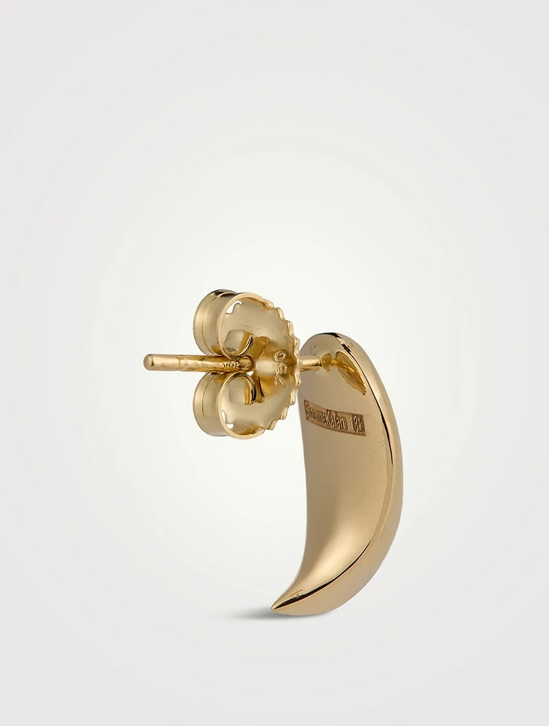 18K Gold Curved Claw Stud Earrings