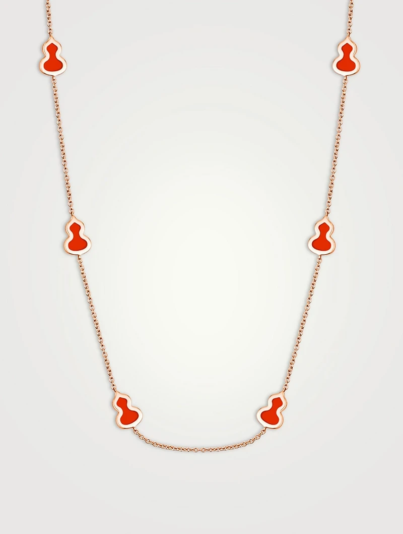 Wulu 18K Rose Gold Sautoir Necklace With Agate