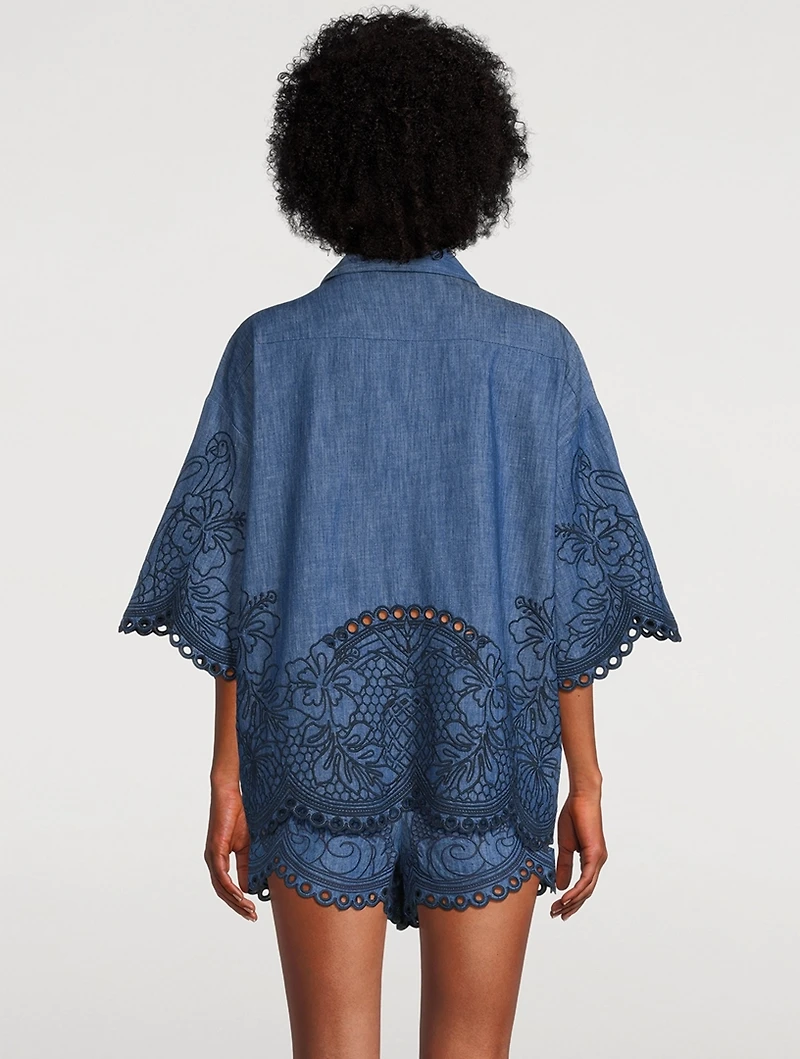 Coco Embroidered Denim Shirt