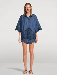 Coco Embroidered Denim Shorts