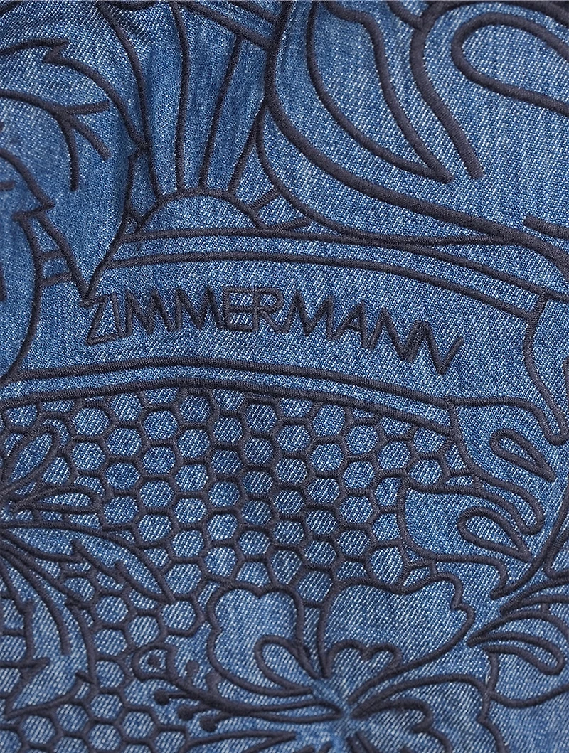Coco Embroidered Denim Shorts