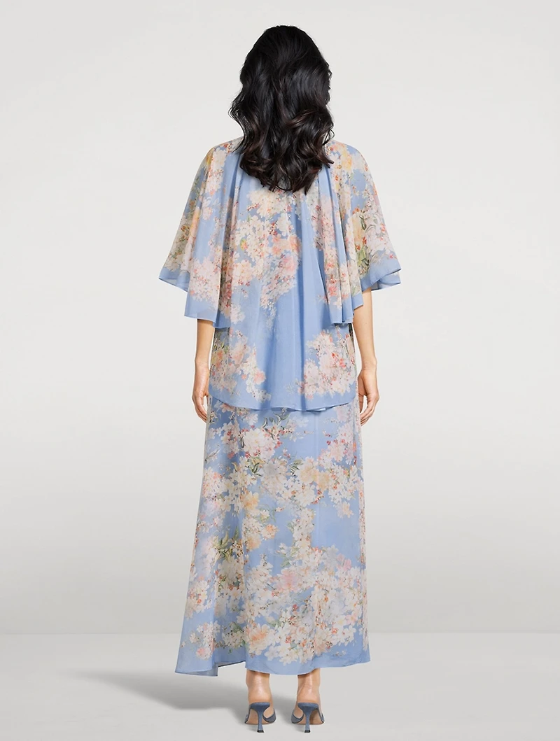 Cascadian Tiered Maxi Dress Floral Print