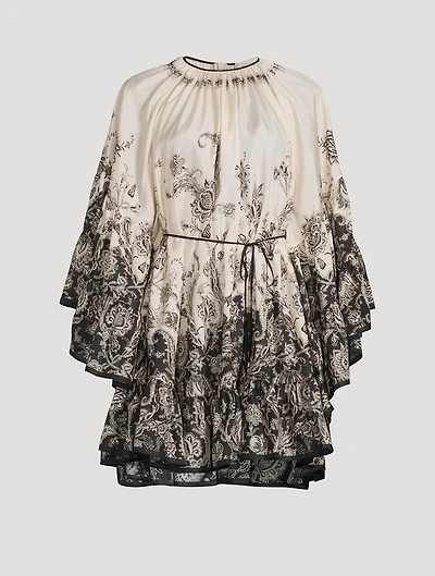 Rhiannon Silk Mini Dress Paisley Print
