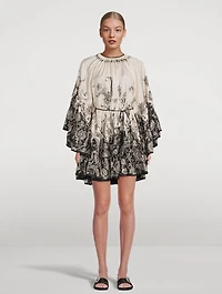 Rhiannon Silk Mini Dress Paisley Print