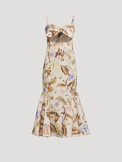 Coco Tie-Front Mermaid Dress Floral Print