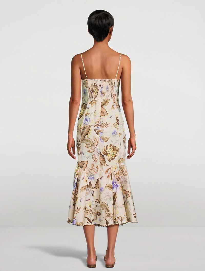 Coco Tie-Front Mermaid Dress Floral Print