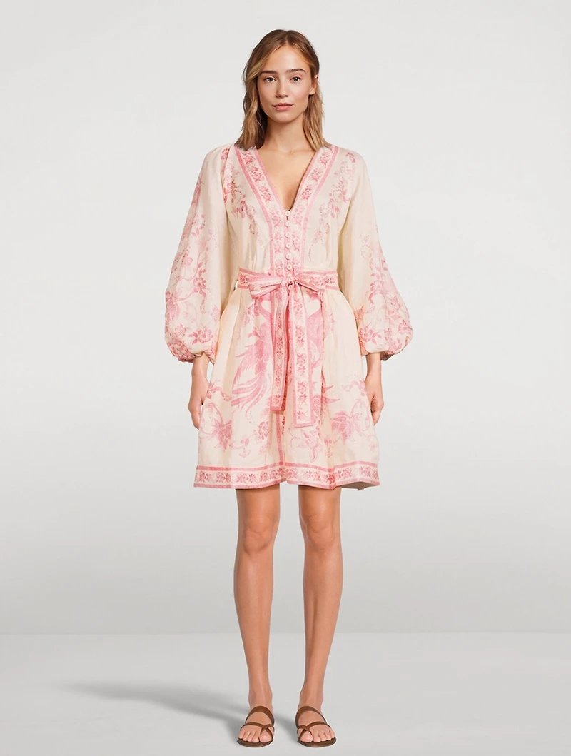 Lucky Belted Mini Dress Floral Print